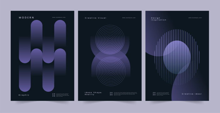 Purple Gradient Abstract Cover Design, Futuristic Purple Geometric Poster Vector for Branding and Editorial