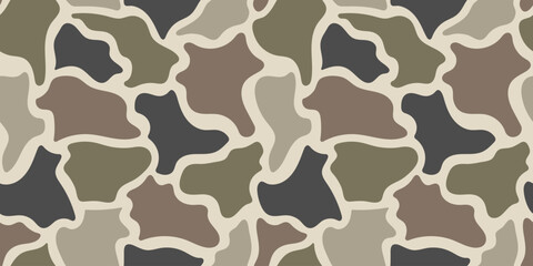 Vector old-school camouflage background. Duck hunting camo seamless pattern. Marsh camo design. Digital camouflage. © Rashid
