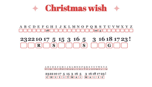 Christmas wish cryptogram with digital code