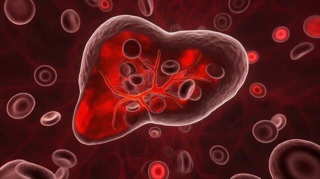 Spleen Red Pulp Sinusoids With Erythrocytes in Microanatomy for Medical Education