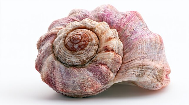 Empty Shell of Dog Whelk Snail Nucella lapillus Isolated on White Background