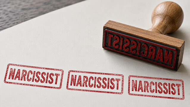Narcissist Rubber Stamp on Paper Representing Toxic Personality and Psychological Abuse