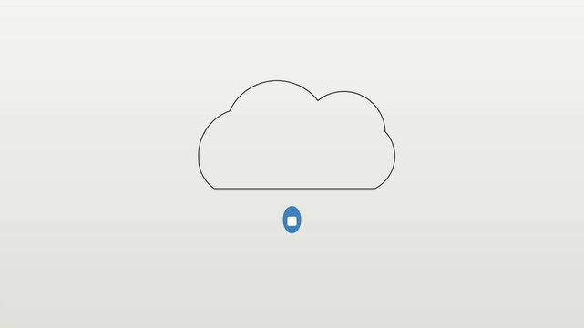 Minimalist cloud computing animation: data uploading and syncing process 4k