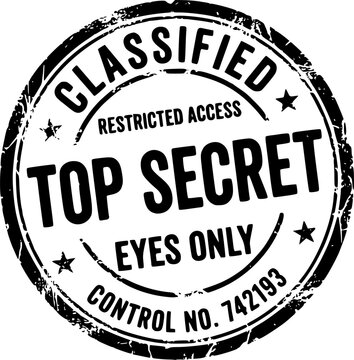 Top secret classified stamp. Red grunge icon stamp illustration vector