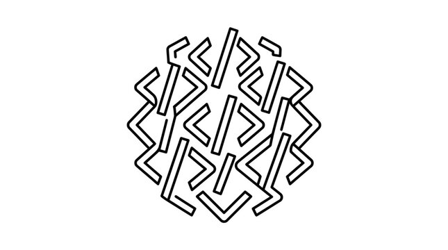 Coding and programming symbols arranged in a circular design.