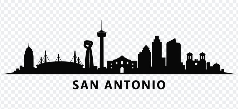 San antonio texas city skyline silhouette vector illustration