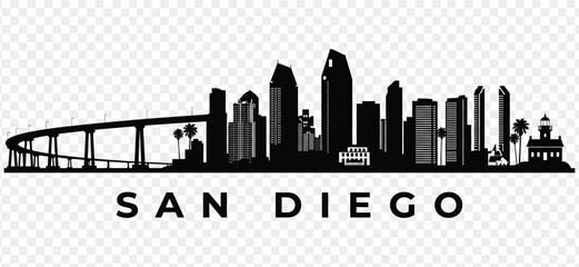 Obraz premium San diego skyline silhouette