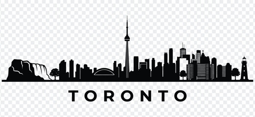 Obraz premium Toronto city skyline silhouette vector illustration