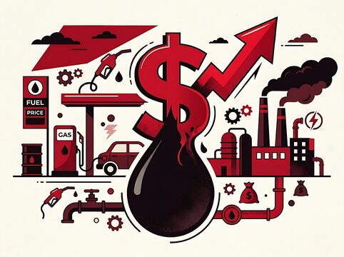 Energy Crisis and Fuel Price Inflation Concept Illustration