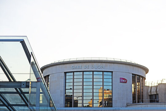DIJON, FRANCE &ndash; APRIL 29, 2026: Round railway station building Dijon-Ville, opened in 1849, train services operated by SNCF