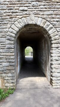The entrance to the tunnel on the pathway.
