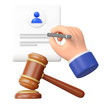 Court subpoena png, 3D law remix, transparent background