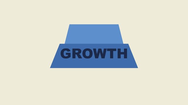 Business growth concept animation: rising 3 d blue bar chart for corporate success and financial development strategy 4k
