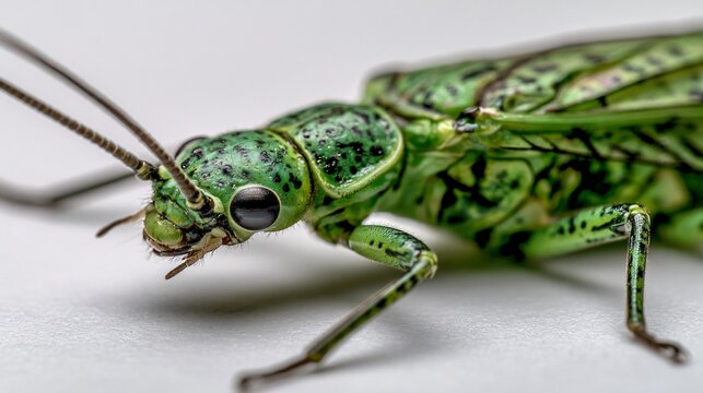 Close-up Green Stonefly Plecoptera Isolated White Background Stock Photo