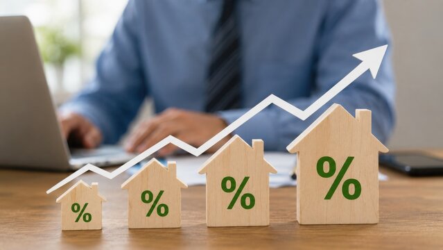 Real estate market growth with rising interest rates and property values