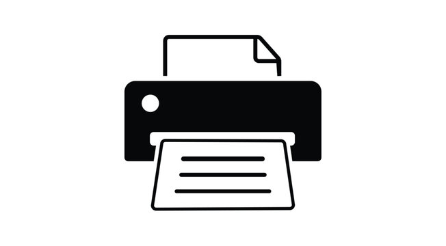 Simple black and white printer icon