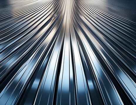 shiny galvanized rib corrugated steel sheet roofing metal plate cladding closeup texture background ai generative