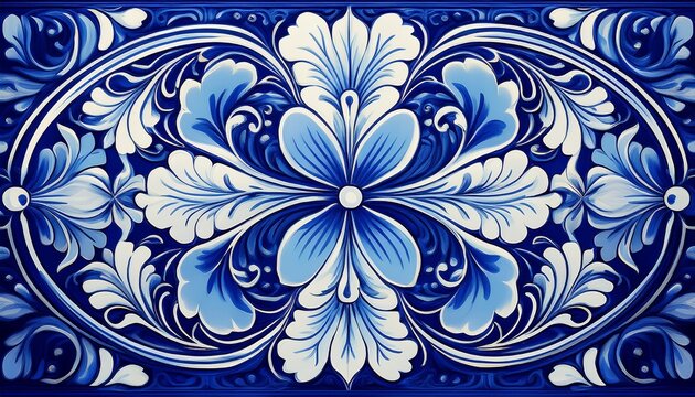 dutch blue floral design tiling pattern