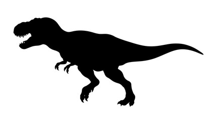 Tyrannosaurus Rex Silhouette Against White Background dinosaur © Kobita