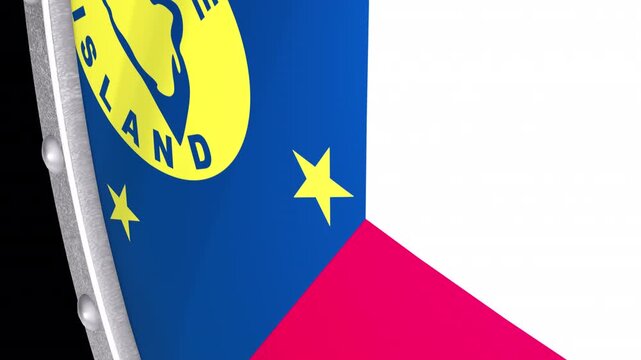 Metallic Shield Transitions with the Flag of Territory of Wake Island of United States of America