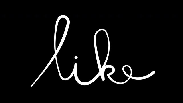 Like hand lettering font logo shake illustration alpha transparent white line Facebook social media
