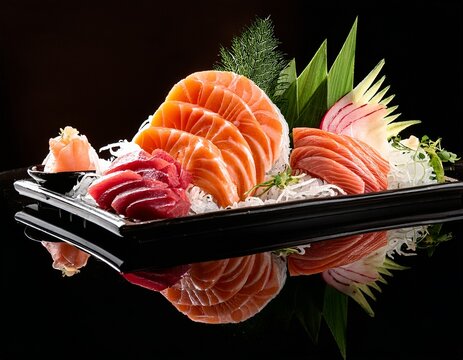 savor the freshness exquisite sashimi display