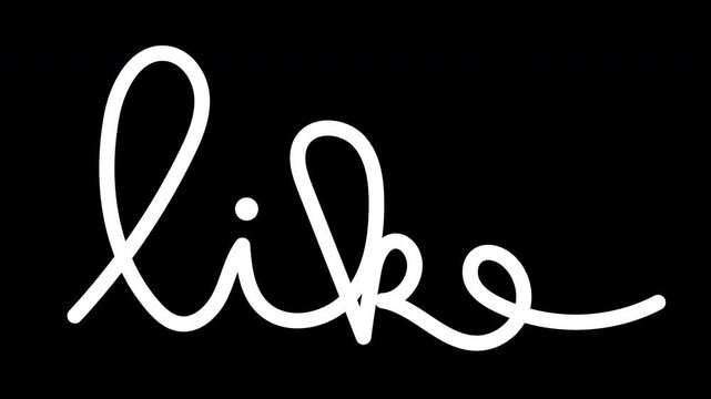 Like animation hand lettering alpha transparent oneline Facebook social media