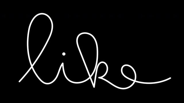 Like animation hand lettering alpha transparent oneline Facebook social media