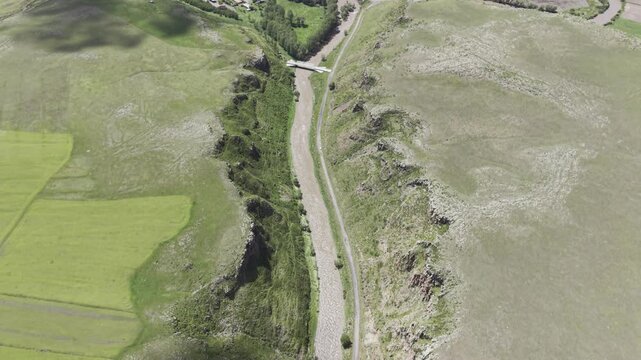 Cinematic Drone Footage of Akyaka Canyon in Akyaka Kars Turkey Eastern Anatolia Rocky Natural Landscape