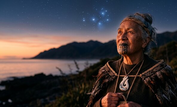 Gazing at Matariki: Dawn of a New Beginning (Perfect for highlighting the Pleiades star cluster and Maori New Year themes).