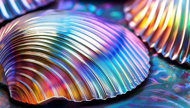 iridescent ocean shell background