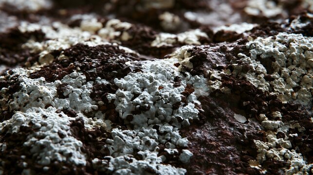 Elegant White and Brown Crustose Lichen Ophioparma ventosa Soft C