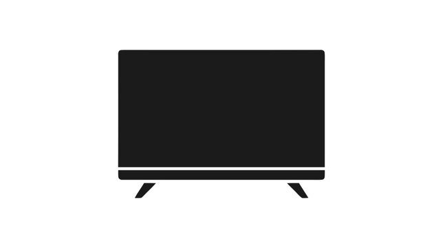 Vector illustration of flat screen television icon on a transparent background