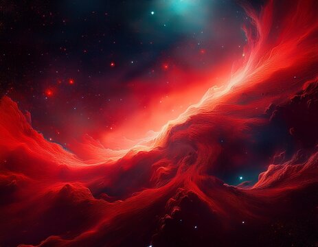 abstract background featuring a red space nebula