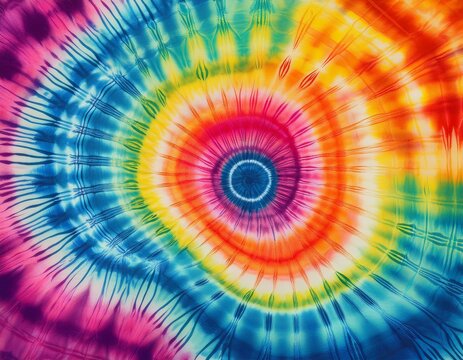 abstract colourful tie dye textile texture background retro hippie and boho style banner