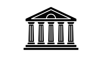 Fototapeta premium Vector illustration of bank building icon on a transparent background