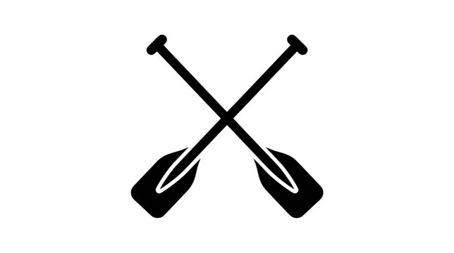 Vector illustration of crossed rowing oars icon on a transparent background