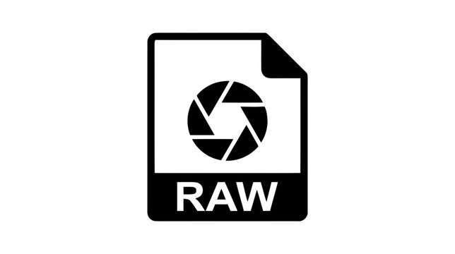 Vector illustration of raw file format icon on a transparent background