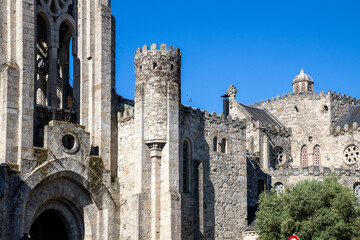 Obraz premium Vera Cruz Temple Historic Granite Stone Church in O Carballino Galicia Spain