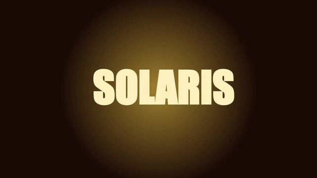 Solaris cinematic title animation with golden glowing light 4k background, for sci-fi projects, science fiction