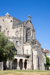 Fototapeta premium Vera Cruz Temple Historic Granite Stone Church in O Carballino Galicia Spain