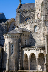 Obraz premium Vera Cruz Temple Historic Granite Stone Church in O Carballino Galicia Spain