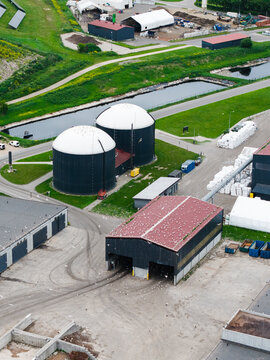 Aerial view of the waste management service facility in Rumbula, Ropazi Municipality, Latvia.