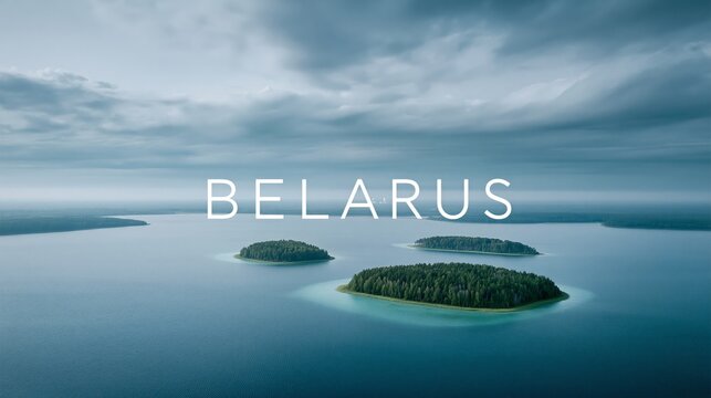 Belarus braslav lakes aerial view of islands