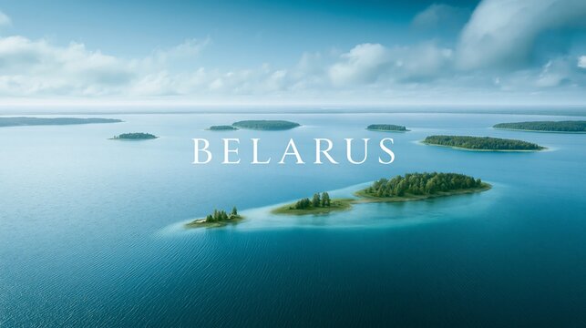 Belarus braslav lakes aerial view of islands