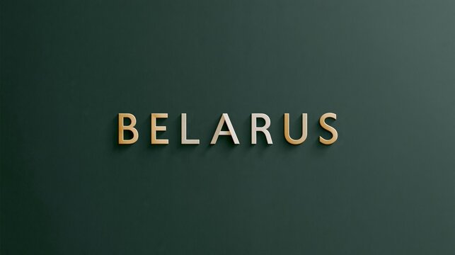 Belarus Country Name Typography on Dark Green Background, Minimal Geographic Identity and National Branding Concept
