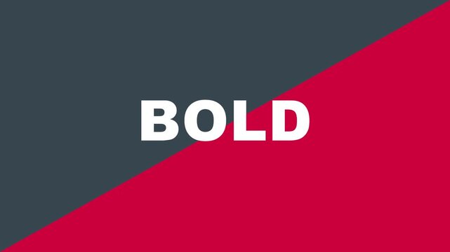 Bold text animation on dynamic red and dark gray 4k background, for modern branding, and corporate presentations