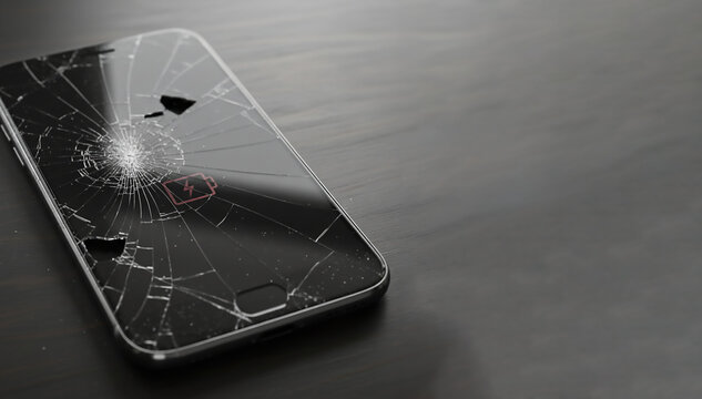Broken Smart Phone on Table