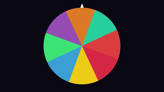 Colorful spinning prize wheel animation for games and giveaways 4k fortune