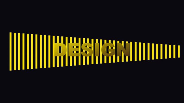 Dynamic motion with pulsing yellow vertical bars on animation 4k black background, abstract